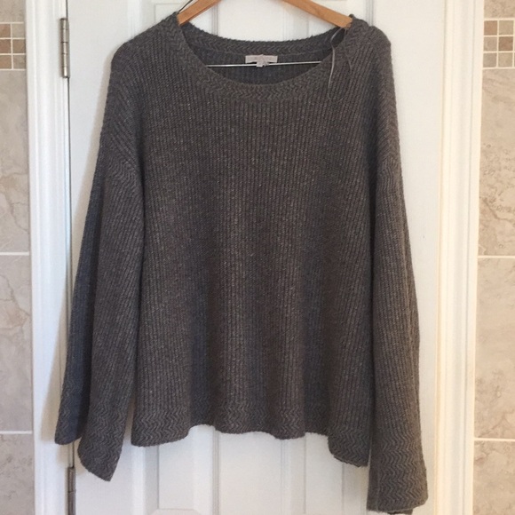 1. State Sweaters - Gray oversized bell sleeve sweater like new